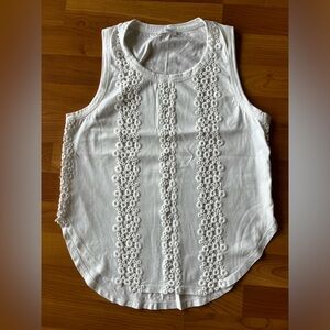 Chloe White Floral Embroidered Tank Top